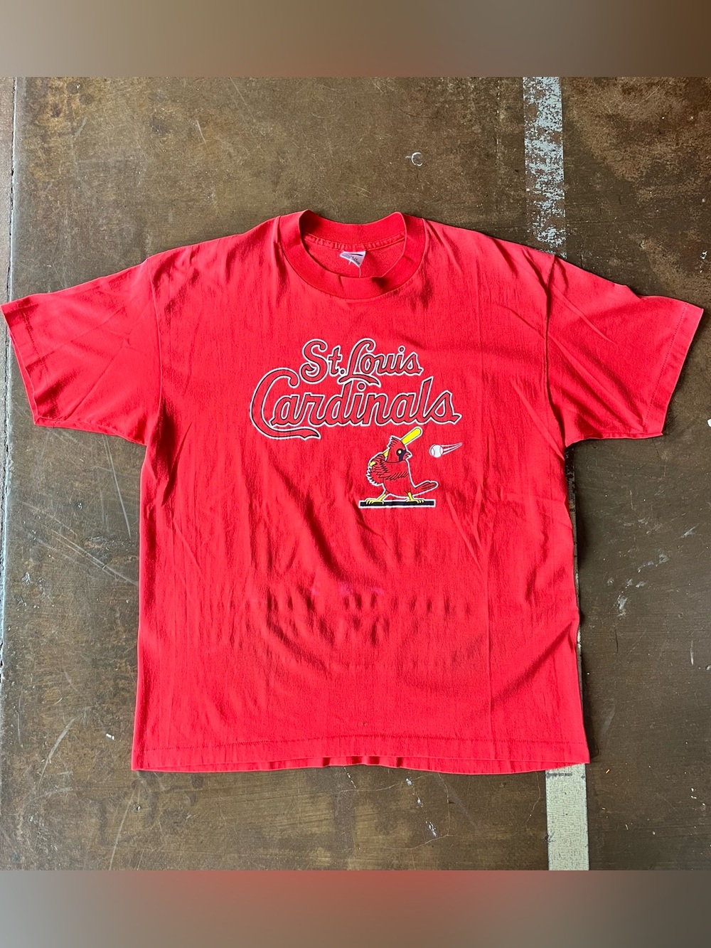 Vintage 80s Trench St. Louis Cardinals USA Made Baseball Logo Tee Single Stitch